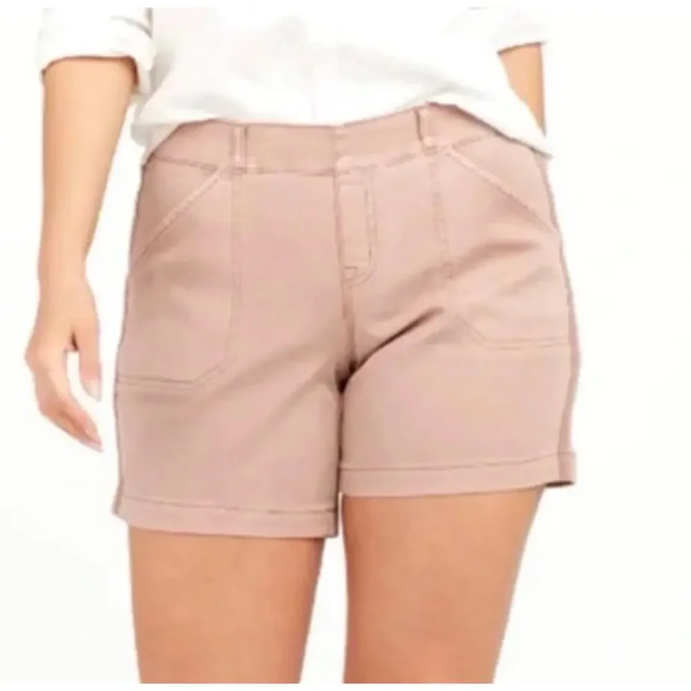 Spanx Stretch Twill Pull On Shorts Mauve Size Medium - Picture 2 of 8